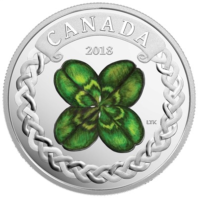 2018 Canada $20 Lucky Clover Silver Coin (TAX Exempt)