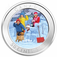 2018 Canada 50-cent 3D Snowball Fight Lenticular Coin