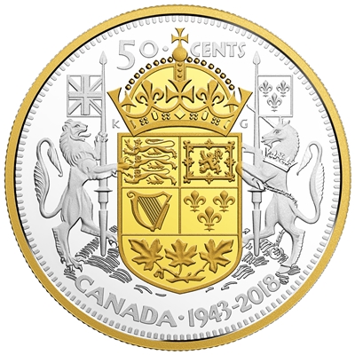 2018 Canada 50-cent 75th Anniversary of the 1943 Half Dollar (TAX Exempt)
