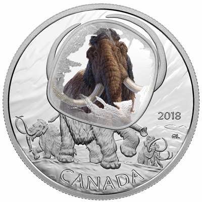 2018 Frozen in Ice Woolly Mammoth Fine Silver