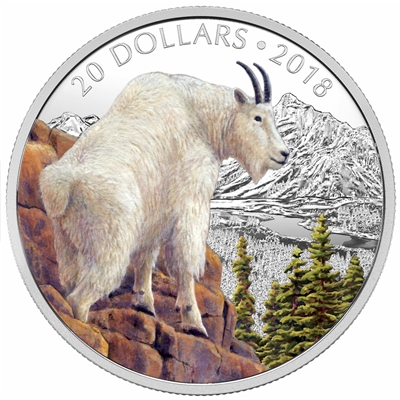 2018 Canada $20 Majestic Wildlife - Mettlesome Mountain Goat Fine Silver (No Tax)