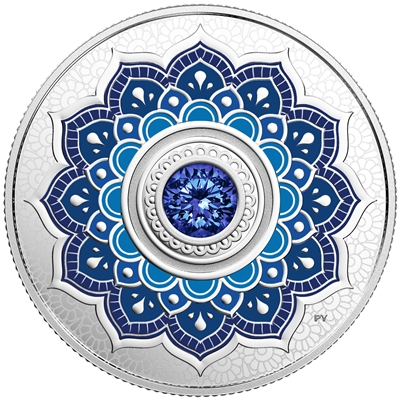 2018 Canada $5 Birthstone - September Fine Silver with Swarovski Crystal