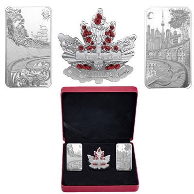 2018 Canada Beneath Thy Shining Skies Fine Silver 3-Coin Set (No Tax) Writing