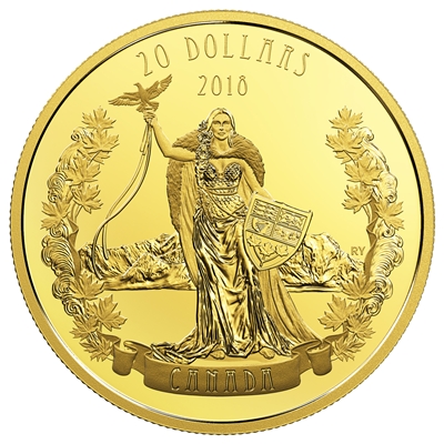 RDC 2018 Canada $20 Modern Allegory - Borealia Gold Plated (No Tax) scratched capsule