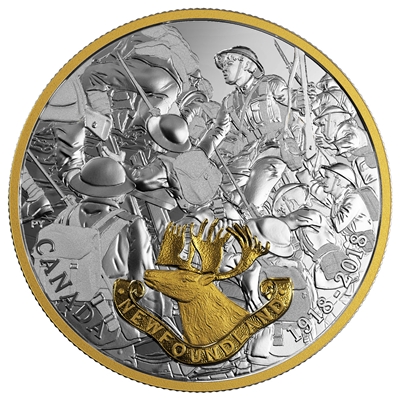 2018 Canada $20 First World War Allied Forces - Newfoundland Fine Silver (No Tax)