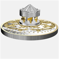 2018 Canada $50 Antique Carousel 6oz. Fine Silver Coin