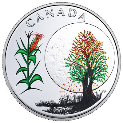 2018 Canada $3 13 Teachings from Grandmother Moon: Corn Moon Silver (No Tax)