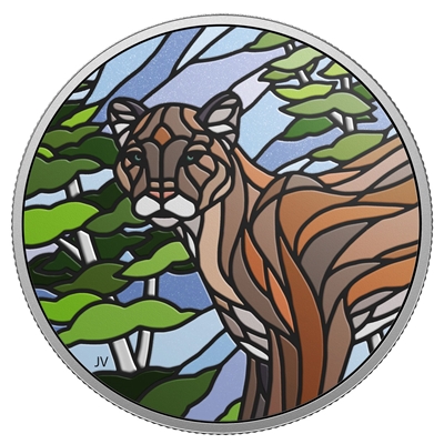 2018 $20 Canadian Mosaics - Cougar Fine Silver Coin (No Tax)