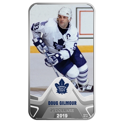 2019 Canada $25 Toronto Maple Leafs Doug Gilmour Rectangular Fine Silver (No Tax)