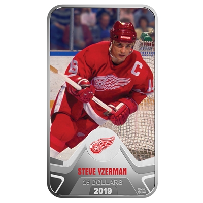 2019 Canada $25 Detroit Red Wings Steve Yzerman Rectangular Fine Silver (No Tax)
