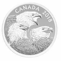 2018 Canada $15 Magnificent Bald Eagles Fine Silver Coin (TAX Exempt)