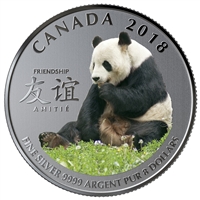 2018 Canada $8 The Peaceful Panda, A Gift of Friendship Fine Silver Coin (No Tax)