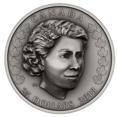 RDC 2018 Canada $25 Her Majesty Queen Elizabeth II: The New Queen (No Tax) impaired