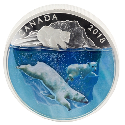 2018 Canada $30 Dimensional Nature: Polar Bears Fine Silver Coin (No Tax)