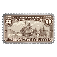 2019 $20 Canada's Historical Stamps: Arrival of Cartier - Quebec 1535 Silver (No Tax)