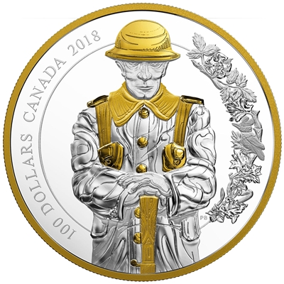 2018 Canada $100 Keepers of Parliament - The Soldier Fine Silver (No Tax)