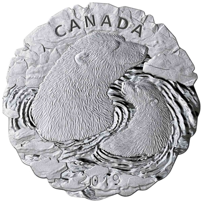 RDC 2019 Canada $50 Polar Bears: Mother and Cub Fine Silver (No Tax) Missing Sleeve