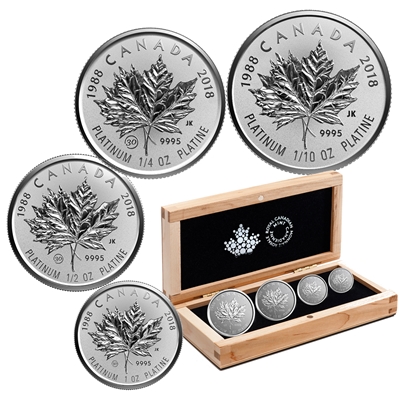 2018 Canada 30th Anniv. of the Platinum Maple Leaf Platinum Fractional Set (No Tax)