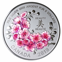 2019 Canada $8 Brilliant Cherry Blossoms - A Gift of Beauty Fine Silver (Tax Exempt)