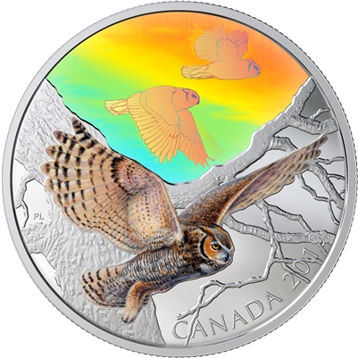 2019 Canada $30 Majestic Birds in Motion - Great Horned Owl Fine Silver (No Tax)