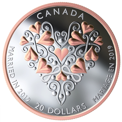 2019 Canada $20 Best Wishes on your Wedding Day Fine Silver (No Tax)