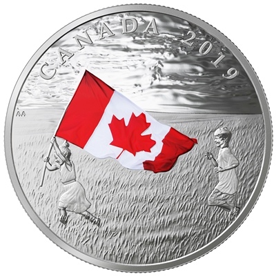 RDC 2019 Canada $20 The Canadian Flag Fine Silver (No Tax) scuff