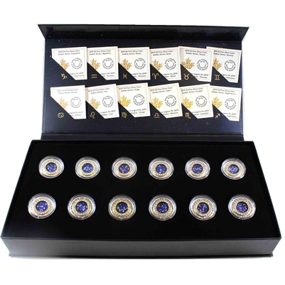 2019 Canada $5 Zodiac 12-Coin Set in Decorative Box