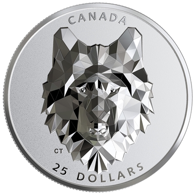 2019 Canada $25 Multifaceted Animal Head - Wolf Fine Silver (No Tax)