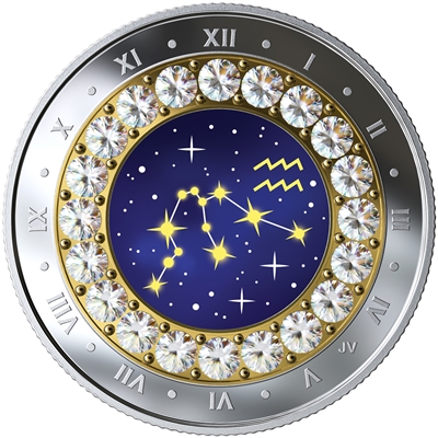 2019 Canada $5 Zodiac Series - Aquarius Fine Silver
