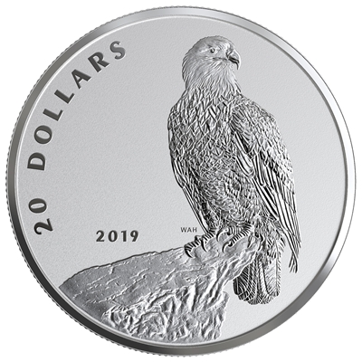 2019 Canada $20 The Valiant One - Bald Eagle Fine Silver (No Tax)