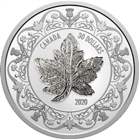2020 Canada $30 Canadian Maple Leaf Brooch Legacy Fine Silver Coin