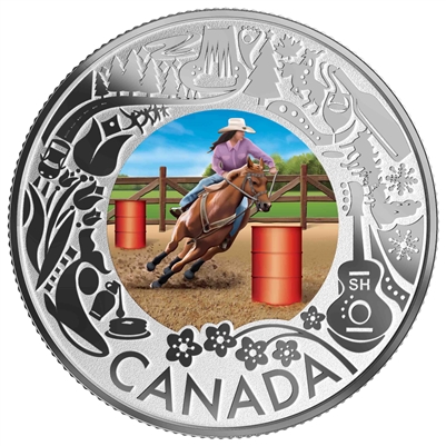 2019 $3 Celebrating Canadian Fun & Festivities - Rodeo Fine Silver Coin (No Tax)