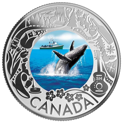2019 $3 Celebrating Canadian Fun & Festivities - Whale Watching Silver (No Tax)