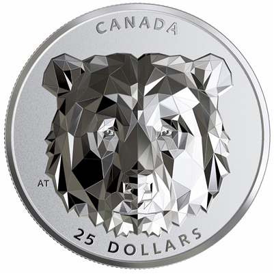 2020 Canada $25 Multifaceted Animal Head - Grizzly Bear Fine Silver (No Tax)