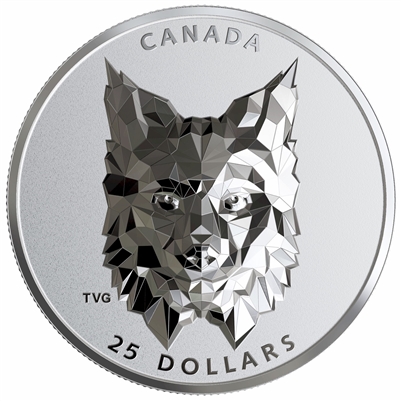 2020 Canada $25 Multifaceted Animal Head - Lynx Fine Silver (No Tax) Light scuffing on outer sleeve