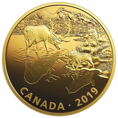 2019 Canada $30 Golden Reflections - Predator & Prey Wolves & Elk (No Tax)