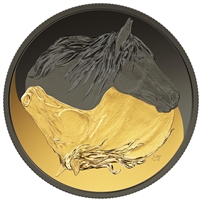 2020 Canada $20 Black and Gold: The Canadian Horse Fine Silver Coin (No Tax)