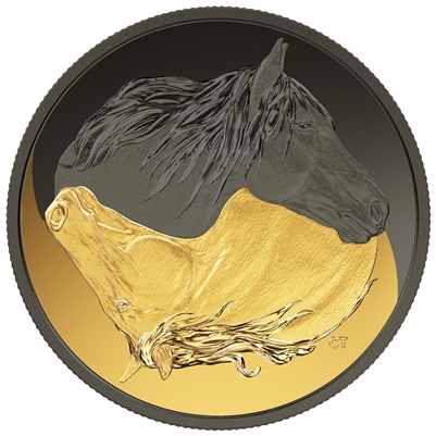 2020 Canada $20 Black and Gold: The Canadian Horse Fine Silver Coin (No Tax)