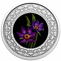 2020 $3 Floral Emblems of Canada - Manitoba Prairie Crocus Silver (No Tax)