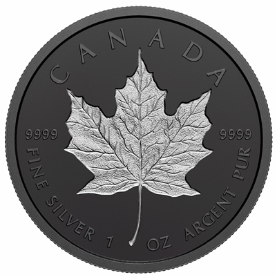 2020 Canada $20 Rhodium-Plated Incuse 1oz. Fine Silver Maple Leaf (NO Tax)