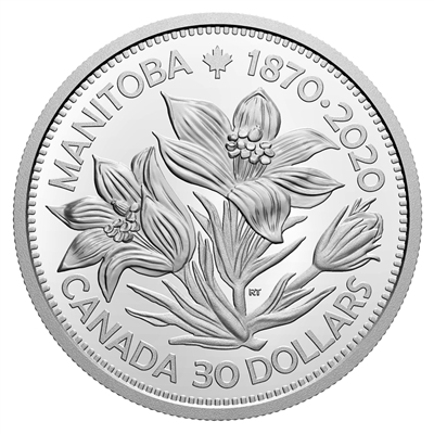 2020 Canada $30 Manitoba 150: United in Celebration Fine Silver Coin (No Tax)