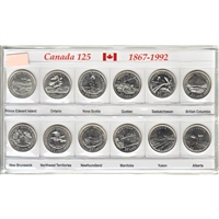 1992 Canada 125 Commemorative 25ct Small Sleeve with Coins