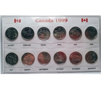 1999 Canada Millennium 25-cent Small Sleeve with Coins