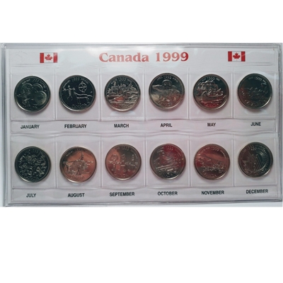 1999 Canada Millennium 25-cent Small Sleeve with Coins