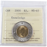 2000 Knowledge Canada Two Dollar ICCS Certified MS-65
