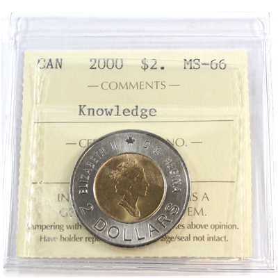 2000 Knowledge Canada Two Dollar ICCS Certified MS-66