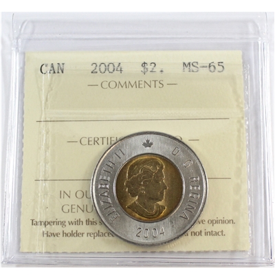 2004 Polar Bear Canada Two Dollar ICCS Certified MS-65