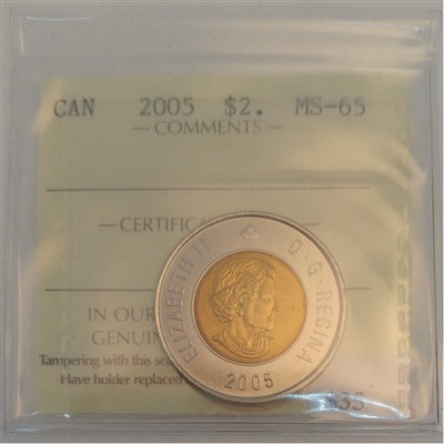 2005 Canada Two Dollar ICCS Certified MS-65