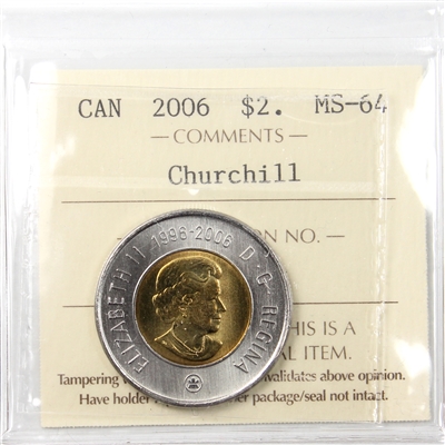 2006 Churchill Canada Two Dollar ICCS Certified MS-64