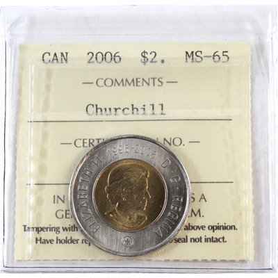 2006 Churchill Canada Two Dollar ICCS Certified MS-65